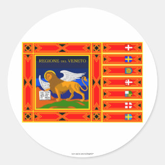 Veneto flag classic round sticker
