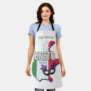 Veneto Italy Retro Region Map Vintage Souvenir Apron