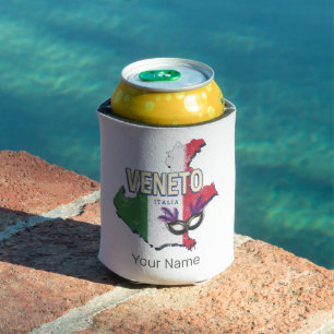 Veneto Italy Retro Region Map Vintage Souvenir Can Cooler