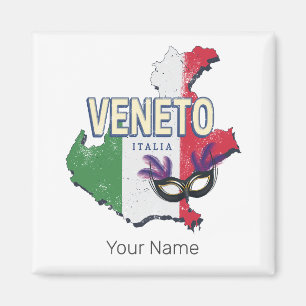 Veneto Italy Retro Region Map Vintage Souvenir Magnet