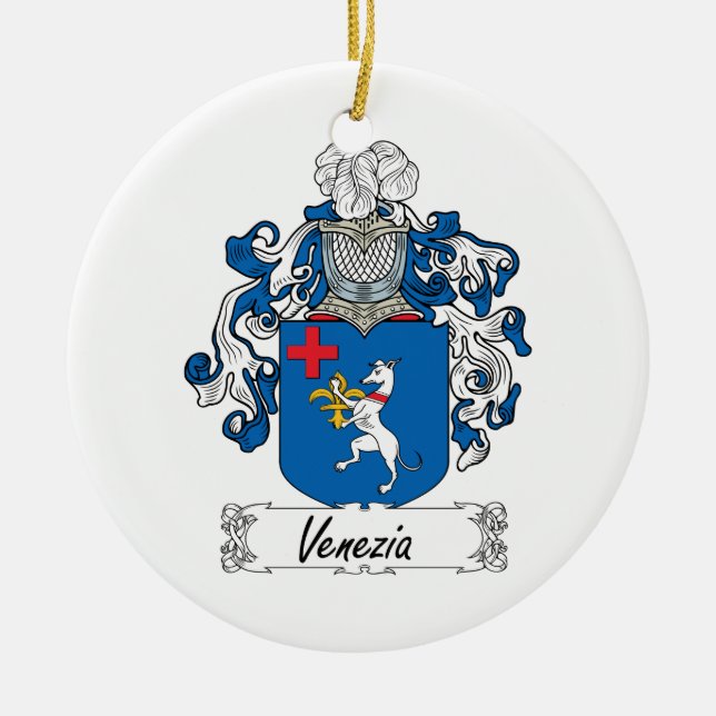 Venezia Family Crest Ceramic Tree Decoration (Front)