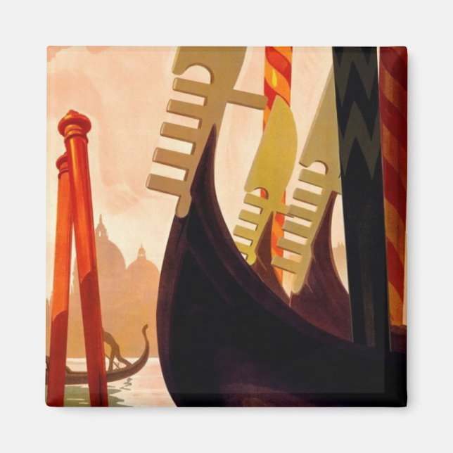 Venezia Gondola Vintage Travel Magnet (Front)