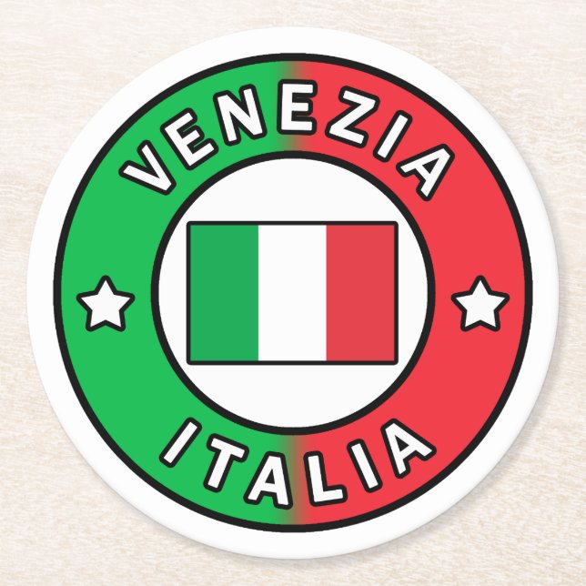 Venezia Italia Round Paper Coaster (Front)