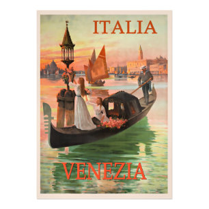 Venezia, Italia vintage travel poster, Photo Print