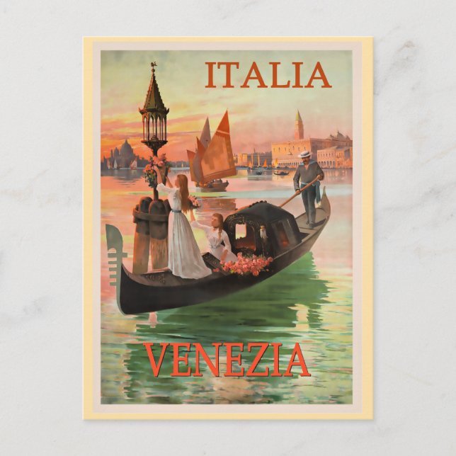 Venezia, Italia vintage travel poster, Postcard (Front)