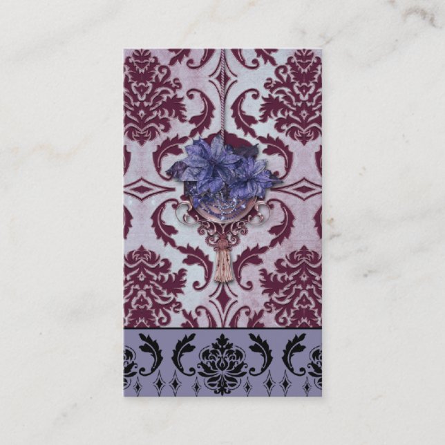VENEZIA POINSETTIA in Plum and Purple Business Card (Front)