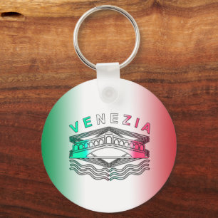 Venezia Rialto Bold Lines Metal Key Ring