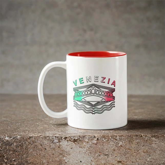Venezia Rialto Bold Lines  Two-Tone Coffee Mug (Creator Uploaded)