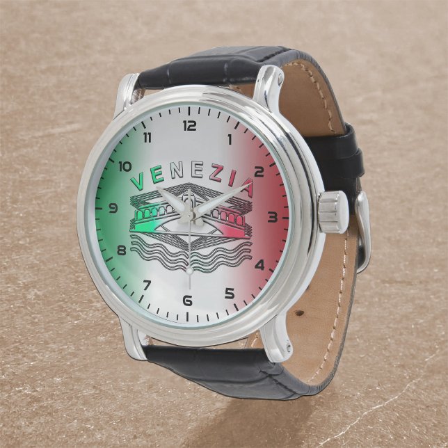 Venezia Rialto Bold LInes vintage black Leather Watch (Creator Uploaded)
