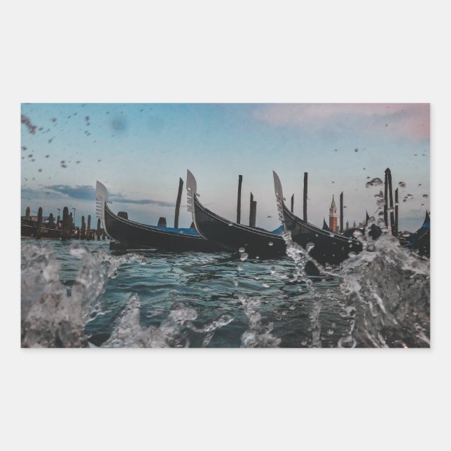 Venezia, Venice. Gondolas. Italy Rectangular Sticker (Front)
