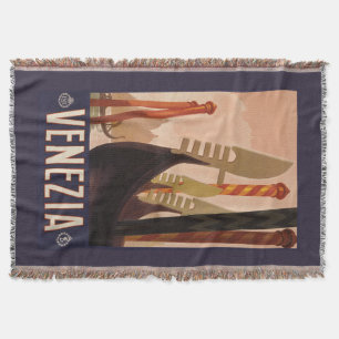 Venezia (Venice) vintage travel throw blanket