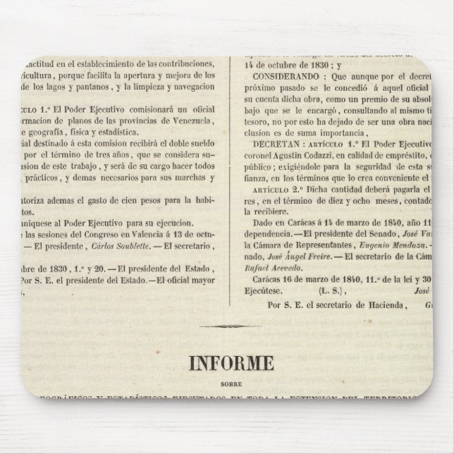 Venezuela 2 mouse mat (Front)