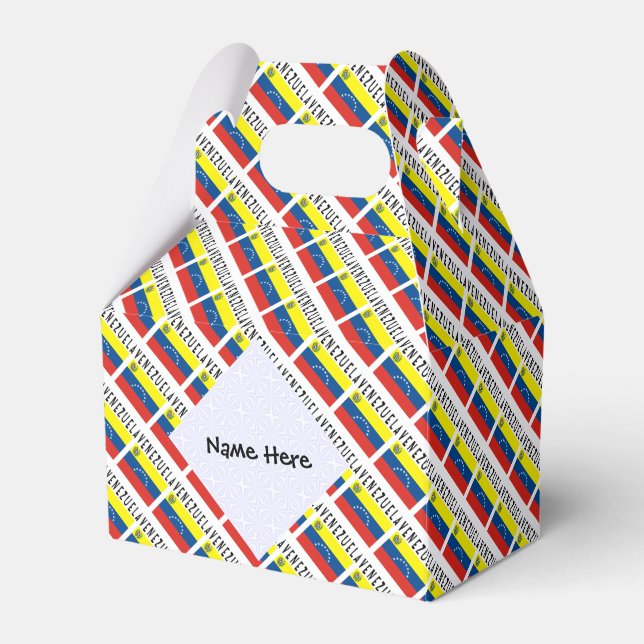 Venezuela and Venezuelan Flag Tiled Personalised  Favour Box (Front Side)