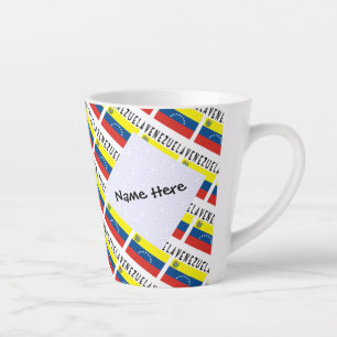 Venezuela and Venezuelan Flag Tiled Personalised  Latte Mug