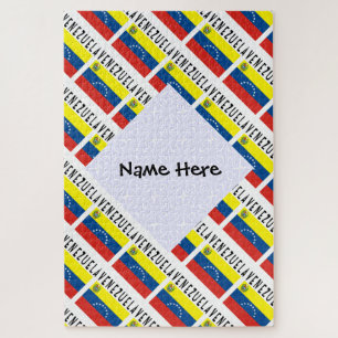 Venezuela and Venezuelan Flag Tiled with Your Name Jigsaw Puzzle