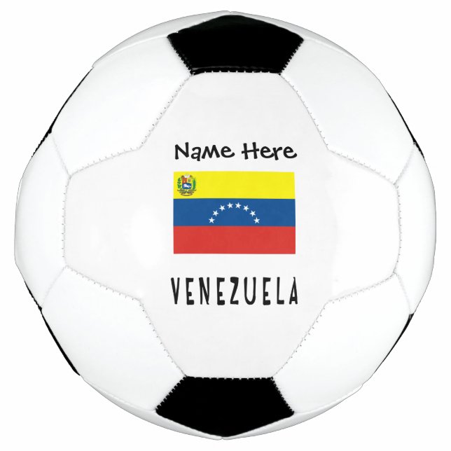 Venezuela and Venezuelan Flag with Your Name Socce Football (Front)