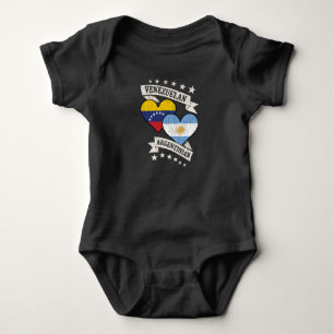 Venezuela Argentinian Heart Flags Venezuela Argent Baby Bodysuit