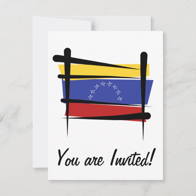 Venezuela Brush Flag Invitation (Front)
