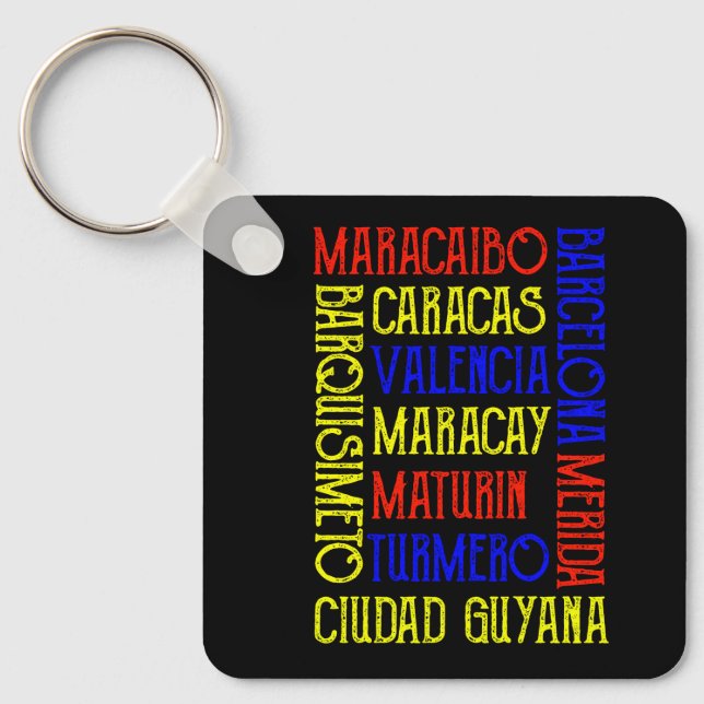 Venezuela Caracas City Names  Key Ring (Front)