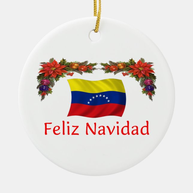 Venezuela Christmas Ceramic Tree Decoration (Front)