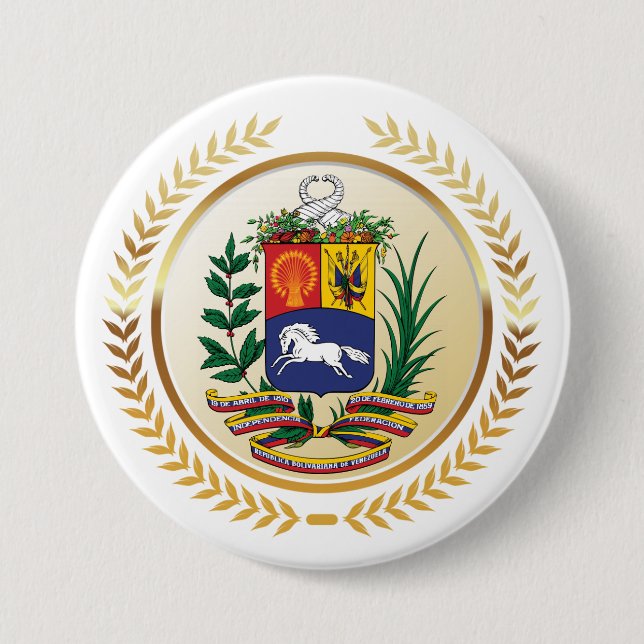 Venezuela Coat of Arms 7.5 Cm Round Badge (Front)