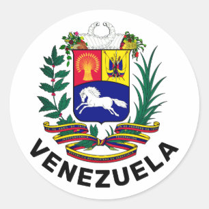 Venezuela coat of arms classic round sticker