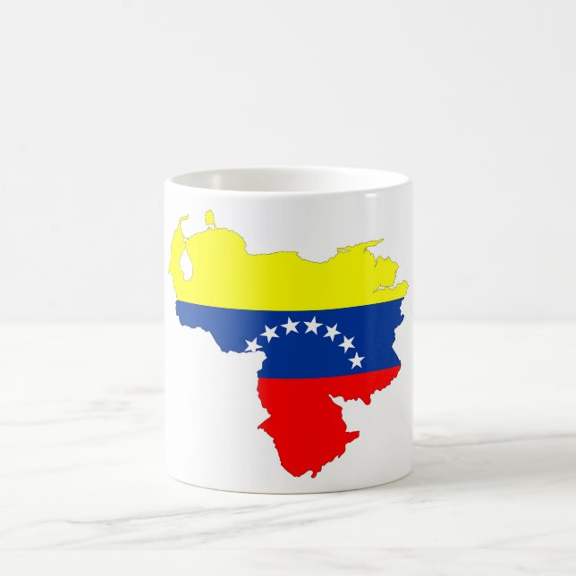 venezuela country flag map shape symbol coffee mug (Center)