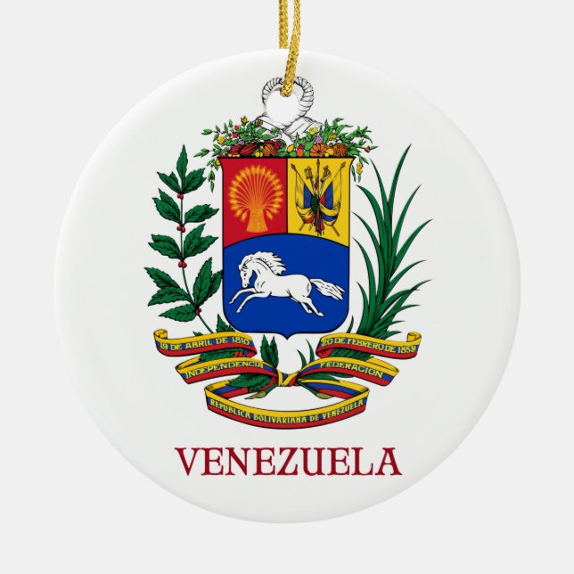VENEZUELA - emblem/coat of arms/flag/symbol Ceramic Tree Decoration (Front)