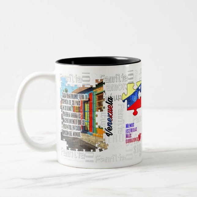 Venezuela fewer stars plus hearts Two-Tone coffee mug (Left)