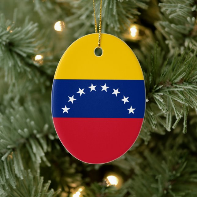 Venezuela Flag Ceramic Tree Decoration (Tree)