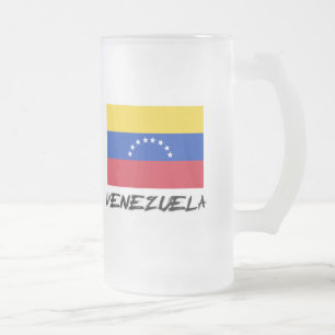 Venezuela Flag Frosted Glass Beer Mug