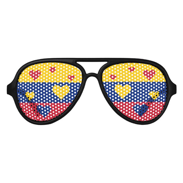 Venezuela Flag Fun Patriotic Aviator Sunglasses (Front)
