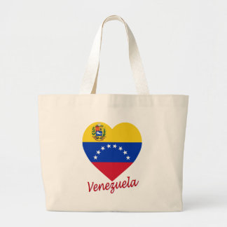 Venezuela Flag Heart Large Tote Bag