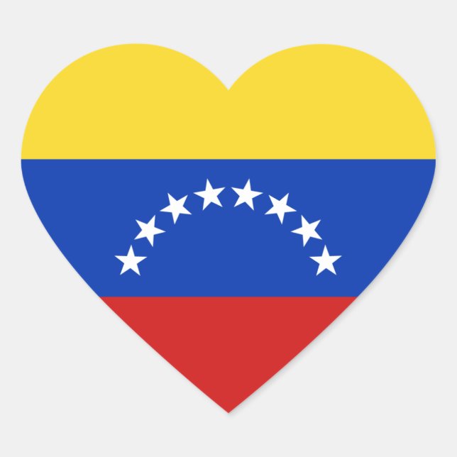 Venezuela Flag Heart Sticker (Front)