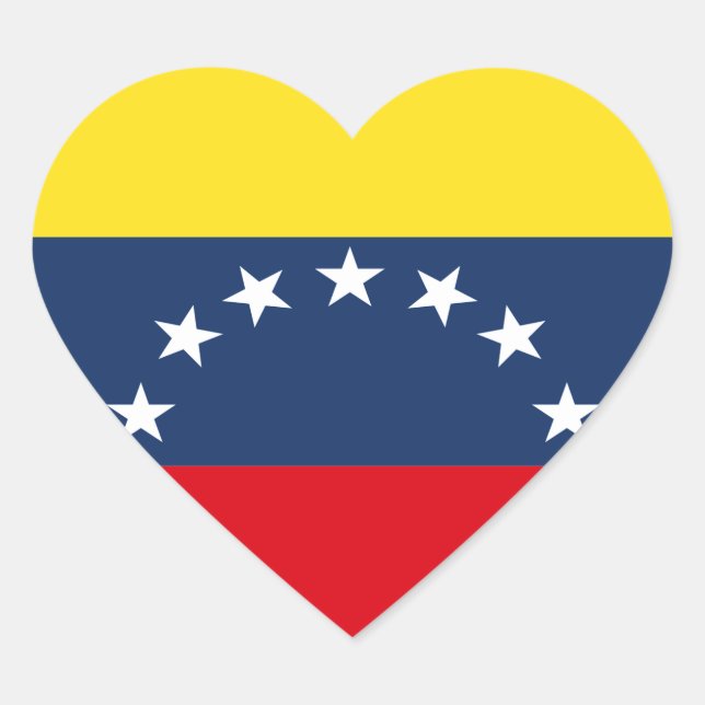 Venezuela Flag Heart Sticker (Front)