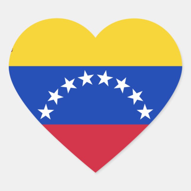 venezuela flag heart sticker (Front)
