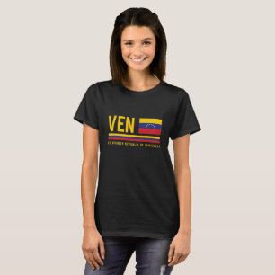 Venezuela Flag & ISO Code Alpha 3 Design T-Shirt