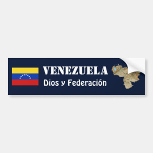 Venezuela Flag + Map Bumper Sticker