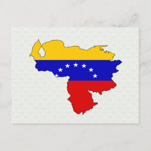 Venezuela Flag Map full size Postcard
