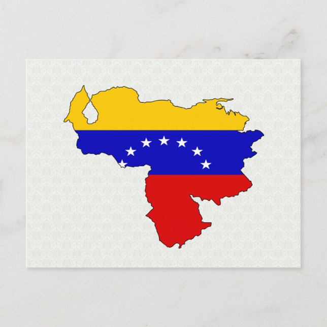 Venezuela Flag Map full size Postcard (Front)