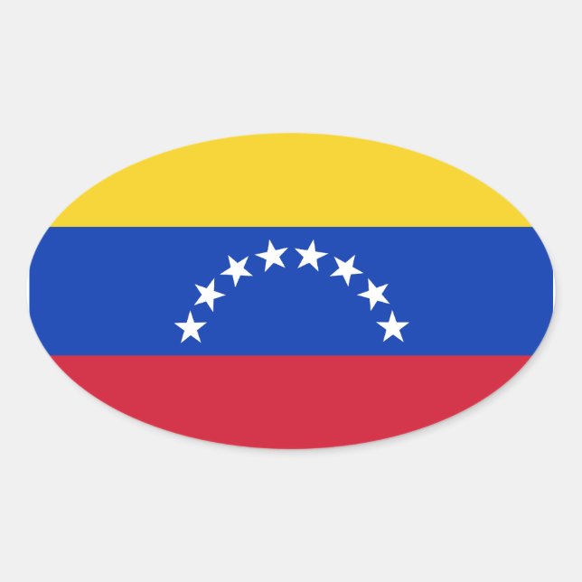 Venezuela Flag Oval Sticker (Front)