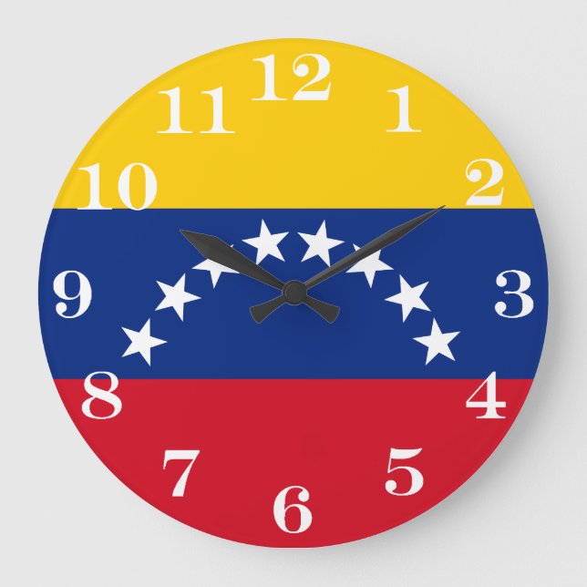 Venezuela flag patriotic Venezuelans Large Clock (Front)