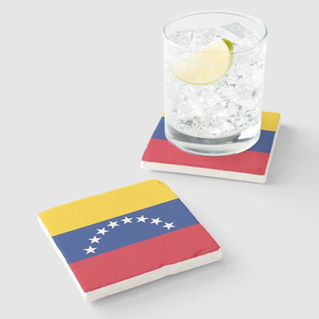 Venezuela flag patriotic Venezuelans Stone Coaster (Side)
