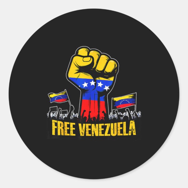Venezuela Flag Venezuela Libre 2026  Classic Round Sticker (Front)