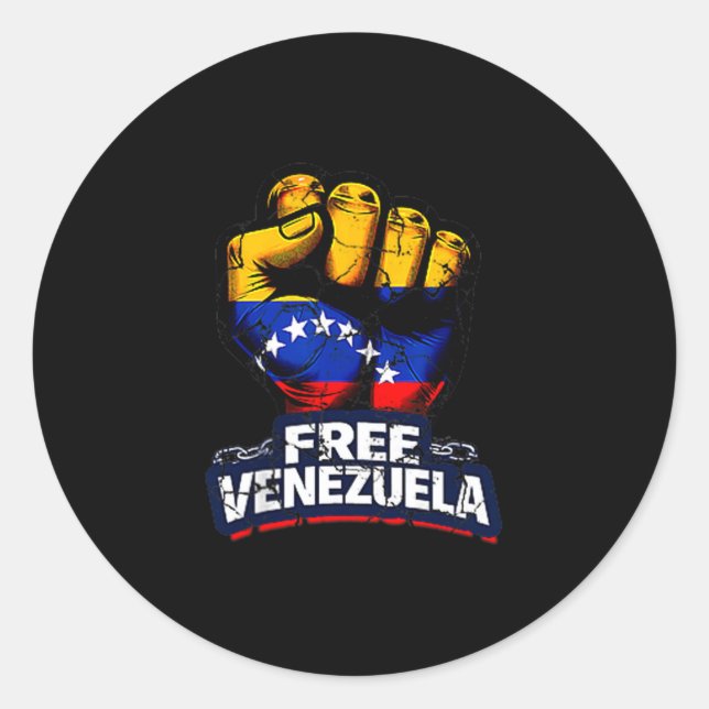 Venezuela Flag Venezuela Libre 2026  Classic Round Sticker (Front)