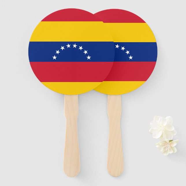 Venezuela Flag Venezuelan Patriotic Hand Fan (Front and Back)