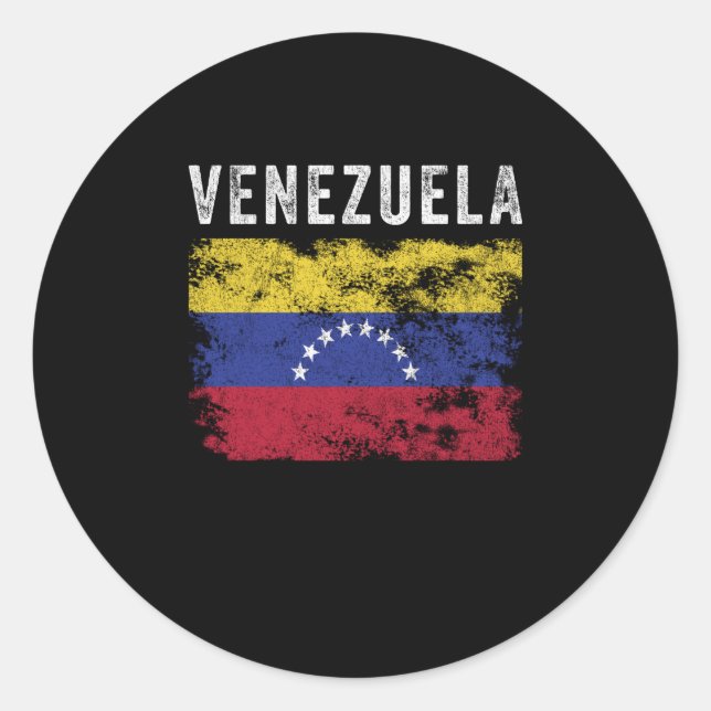 Venezuela Flag Vintage - Venezuelan Flag Classic Round Sticker (Front)