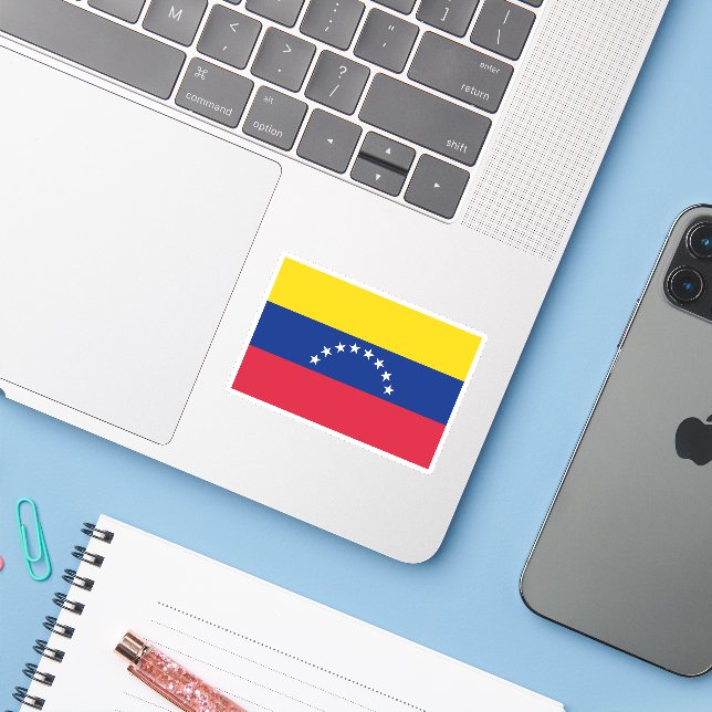 Venezuela flag vinyl stickers (Laptop w/ iPhone)