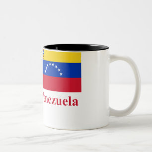 Venezuela Flag with Name Two-Tone Coffee Mug