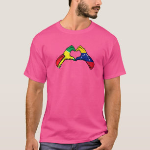 Venezuela Guyana Flag Venezuelan Guyanese Heart T-Shirt